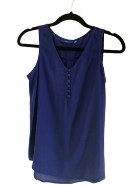 🖤 Apt. 9 Cobalt Blue Sleeveless Button Front Blouse - XS